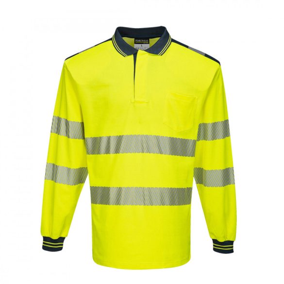 Portwest PW3 Hi-Vis hosszú ujjú pólóing T184 - sárga / tengerészkék - XS