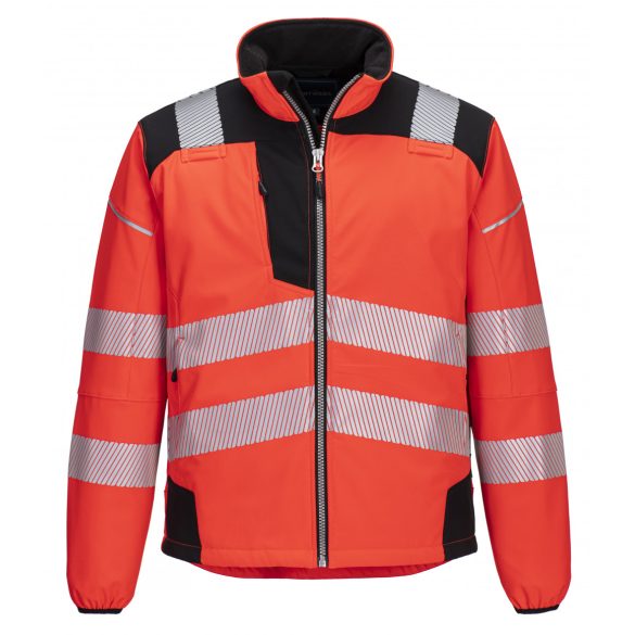 Portwest Vision Hi-Vis softshell kabát T402 - piros/fekete - L